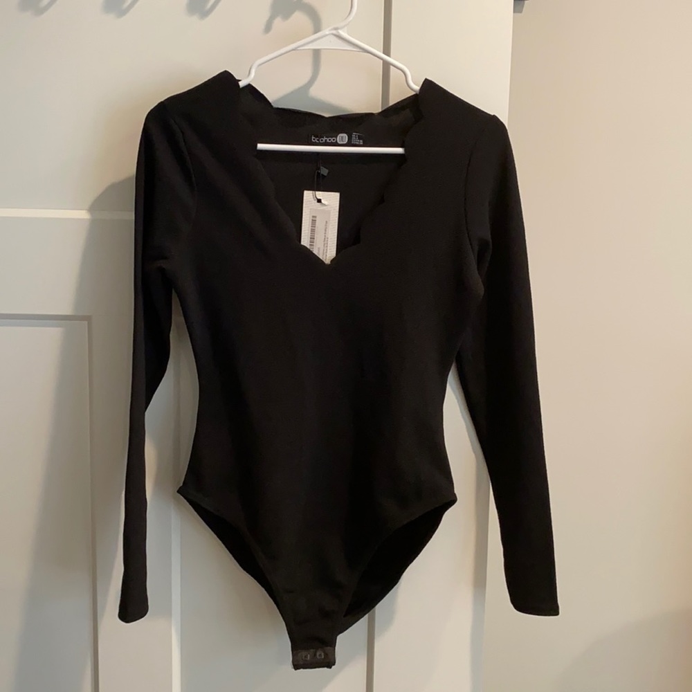 Black long sleeve body suit